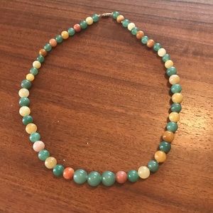 Jadite necklace with 14k clasp